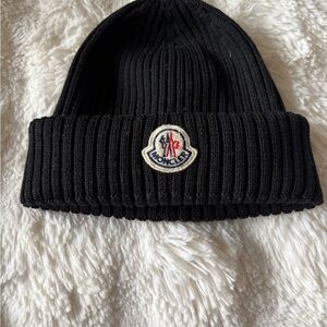Moncler Black Knit Beanie